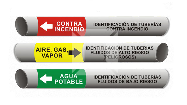 identifación de tuberías con etiquetas peru